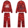 Hell Star Men Fleece Tracksuit Set Graphic Hoodie_8197