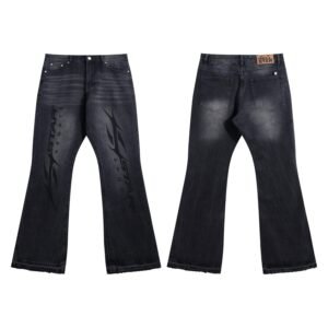 Hell Star Street Style Black Denim Jeans-D10